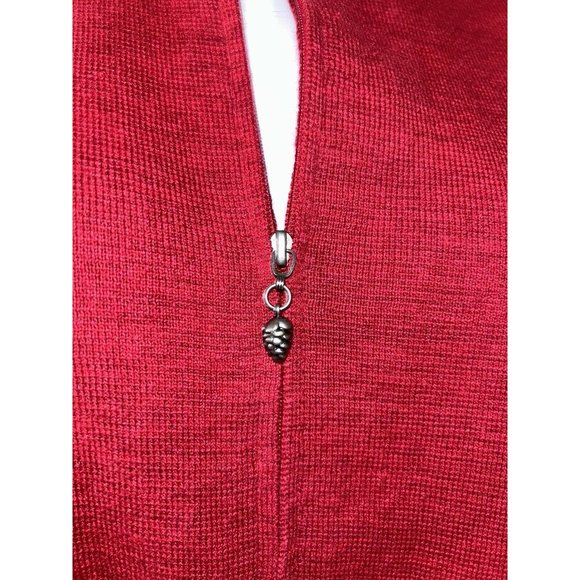 VTG Woolrich Sz MEDIUM Red Full Zip Sleeveless Cardigan Sweater Vest Holly EUC - Picture 5 of 9